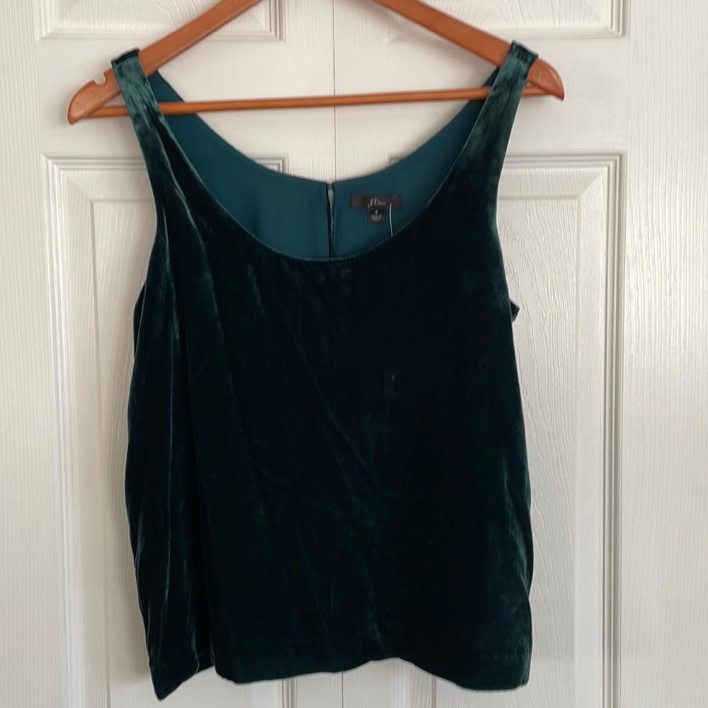 J. Crew green velvet tank
